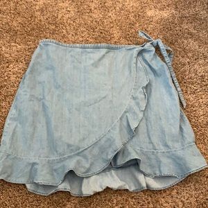 J. Crew Jean Skirt with Tie at Side